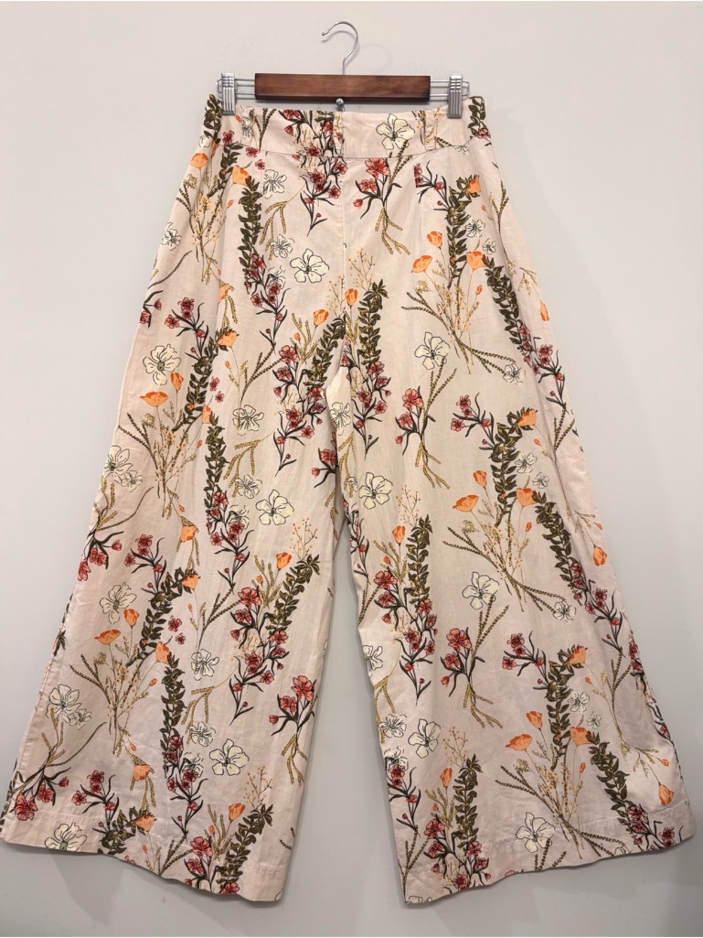 Free People Cream Floral Wide Leg Pants - Picture 4 of 14